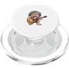Funny Fathers Day Birthday Designs Divertente uomo delle caverne che suona scherzi sull'età della chitarra per uomini padri papà PopSockets PopGrip per MagSafe