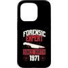 True Crime Merch for Investigative Crime Custodia per iPhone 15 Pro Esperto forense dalla nascita 1971 Compleanno a tema crimine vero