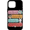 Kawaii Boba Tea Japan Otaku Bubble Milk Custodia per iPhone 16 Pro Max Anime Ramen Boba Schizzo Kawaii Giappone Otaku Manga