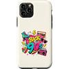 Funny Nineties 90s Costume Party Back to Custodia per iPhone 11 Pro Back to 90s Nostalgia Roller Skate Boombox Cassette anni Novanta