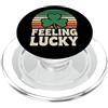 Lucky Clover Outfitters Feeling Lucky Retro Casino Humor St Patricks Day Vibes PopSockets PopGrip per MagSafe