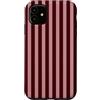Burgundy pink Minimalist Girly Aesthetic Custodia per iPhone 11 Modello a strisce verticali rosa bordeaux Y2K