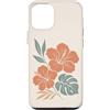 Hibiscus Watercolor Flower Aesthetic Custodia per iPhone 12/12 Pro Ibisco Fiori Tropicali Botanico Monstera Floreale