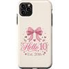 Hello Ten Est 2016 10th Birthday 10 Year Custodia per iPhone 11 Pro Max Hello Ten Est 2016 Coquette Bow 10° compleanno Girl 4