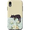 Animal Print Cute And Fun Custodia per iPhone XR Rose gialle estive pastello floreali Lazy Cat Sleepy