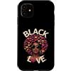 Storia nera Life Tee Co Custodia per iPhone 11 Regina dei capelli afro Black Love