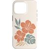 Hibiscus Watercolor Flower Aesthetic Custodia per iPhone 16 Pro Ibisco Fiori Tropicali Botanico Monstera Floreale