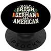 Dual Heritage Shamrock Clover Designs Metà Irlandese Metà Tedesco Irlandese Tedesco PopSockets PopGrip Adesivo