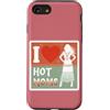 Modernes Damen t-shirt Herren Geburtstag Custodia per iPhone SE (2020) / 7/8 I Love Hot Moms Boho T-Shirt Uomo Donna Frase Divertente