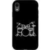 Retro Music Design Custodia per iPhone XR Batteria minimalista con profilo batterista