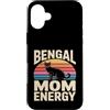 Bengal Cat Lover Cat Mom Retro Custodia per iPhone 16 Plus Bengala Gatto Mamma Energia Retro Tramonto