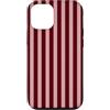 Burgundy pink Minimalist Girly Aesthetic Custodia per iPhone 12/12 Pro Modello a strisce verticali rosa bordeaux Y2K