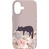 Animal Print Cute And Fun Custodia per iPhone 17 Lazy Cat Floral Taupe Pastel Beige Marrone Rose
