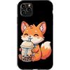 Kawaii Boba Tea Japan Otaku Bubble Milk Custodia per iPhone 11 Pro Max Fox Bere Boba Tea Kawaii Giappone Otaku Bubble Milk Tea
