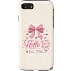 Hello Ten Est 2016 10th Birthday 10 Year Custodia per iPhone SE (2020) / 7/8 Hello Ten Est 2016 Coquette Bow 10° compleanno Girl 4