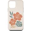 Hibiscus Watercolor Flower Aesthetic Custodia per iPhone 12 mini Ibisco Fiori Tropicali Botanico Monstera Floreale