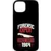 True Crime Merch for Investigative Crime Custodia per iPhone 15 Plus Esperto forense dalla nascita 1964 Compleanno a tema crimine vero