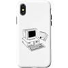 The New Antique Custodia per iPhone X/XS Stampa retrò di computer e floppy disk