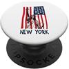 New York City New York Statua libertà Bandiera Americana Big Apple NYC PopSockets PopGrip Adesivo