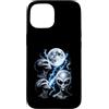 UFO Moon Society Custodia per iPhone 15 Alien UFO Greys Full Moon Storm Space Design monocromatico