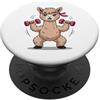 Simpatiche magliette da palestra Power A Forte Alpaca Cartoon sollevamento manubri divertente PopSockets PopGrip Adesivo