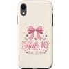 Hello Ten Est 2016 10th Birthday 10 Year Custodia per iPhone XR Hello Ten Est 2016 Coquette Bow 10° compleanno Girl 4