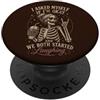 Me Myself And Anxiety Scheletro umorismo gotico sarcasmo divertente citazione retrò teschio PopSockets PopGrip Adesivo