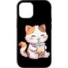 Kawaii Boba Tea Japan Otaku Bubble Milk Custodia per iPhone 12/12 Pro Kawaii Gatto Bere Bolla Boba Latte Tea Amante Giappone Otaku