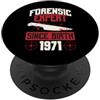 True Crime Merch for Investigative Crime Esperto forense dalla nascita 1971 Compleanno a tema crimine vero PopSockets PopGrip Adesivo