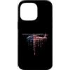 Paint Dripping Patriotic 4th of July US Custodia per iPhone 14 Pro Max Elicottero Pilota Aviazione Bandiera Americana USA Drip Graffiti