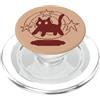 Y2K 90s Cat Tomcat Kitten Pixel Art Pixel Y2K 90s Scary Tomcat Cat è spaventato sotto la coda stellata PopSockets PopGrip per MagSafe