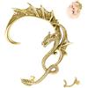 6ixGosh 1 paio di orecchini gotici a forma di drago, in acciaio inox, stile retrò, stile punk, serpente, drago, pesce, coccodrillo, orecchini per cartilagine rampicante, orecchini a perno per donne e