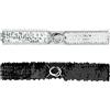 Allegra K Cintura elastica da donna con paillettes, sottile, con glitter, 2 pezzi, Argento Lato Argento, 64cm/25.19