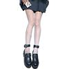 GamTelightpe Collant bianco sottile stampato donna trasparente motivo cuore bianco, Nero , L