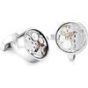 HONEY BEAR Gemelli Camicia Uomo Movimento Orologio Steampunk，Argento