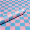 ReWallpaper Carta Adesiva per Mobili Stampa Scacchiera Rosa Carta Da Parati Geometrica Blu Pellicole Adesive per Armadio Paraschizzi Cucina Rotolo Adesivo Decorativo Parete 44.5CMx3M