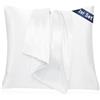 AliLeader Federa per cuscino 60 x 60 cm, in raso molto morbido, set di 2, cura della pelle e dei capelli, federa 60 x 60 cm, colore: bianco naturale, 60 x 60 cm