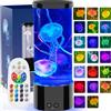 AONESY Lampada Meduse Lampada Lava Medusa Lampada Notturna Telecomando Jellyfish Lamp con 17 Colori che Cambiano & 4 Modalità Medusa Lampada Dell'umore USB Lampada da Tavolo, Nero