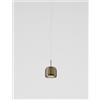 Vistosi JUBE SOSPENSIONE S TERRA BRUCIATA TRASPARENTE ACCIAIO SATINATO L2214 1 LED 13w 2000lm 2700k DIMMERABILE