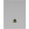 Vistosi JUBE SOSPENSIONE S VERDE ANTICO TRASPARENTE ACCIAIO SATINATO L2214 1 LED 13w 2000lm 2700k DIMMERABILE