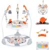 Moni Hopser Magic Fun Play Center, Musica, Luce, Altezza Regolabile, Sedile Girevole, Colori:Arancione