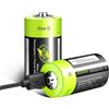 MKSENSE 2 pezzi batteria al litio C, batterie ricaricabili Micro USB C, batteria ricaricabile C, 1,5 V, 3000 mAh, prestazioni durature e resistenti