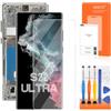 AGCUT OLED per Samsung Galaxy S22 Ultra 5G Schermo di Ricambio per Samsung S22 Ultra LCD Display S908 SM-S908U Digitalizzatore LCD Touch Screen Assembly Argento con Cornice (versione USA, supporto impronte