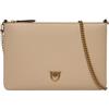 Pinko Borsa a Tracolla in Pelle, 24 x 16,5 x 2 cm, Beige con Catena Oro Anticato