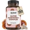 Yes Vegan Super Mushroom Complesso di Funghi Vitali (140 capsule) con B2 B5 B6 e