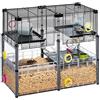 FERPLAST - Gabbia per criceti grande - Gabbia per topolini - Rete metallica - con accessori - Modulare - Multipla Hamster, 72,5 x 37,5 x h 62 CM