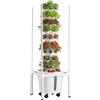 VEVOR Torre Idroponica a 9 Livelli con 45 Capsule, Lampada LED per Crescita, Controllo App e Ruote, Giardino Verticale per Coltivazione Idroponica da Interno con Serbatoio e Pompa, per Aromi Frutti