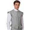 BPURB Gilet pirata coloniale rinascimentale medievale costume vittoriano argento S