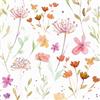VEELIKE Carta da Parati Floreale Bianco Acquerello Pellicola Autoadesiva Fiori Crisantemo Vintage Carta Adesiva Foglie Tropicali Fotomurali Pellicola Adesiva per Mobili Camera da Letto 44,5cmx300cm
