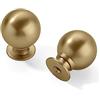 CABDM Confezione da 25 Maniglie per Armadio da 2,5 cm in Bronzo Champagne Vintage, Maniglie per Armadio da Cucina in Ottone Satinato, Pomelli per Cassetti per Armadi.